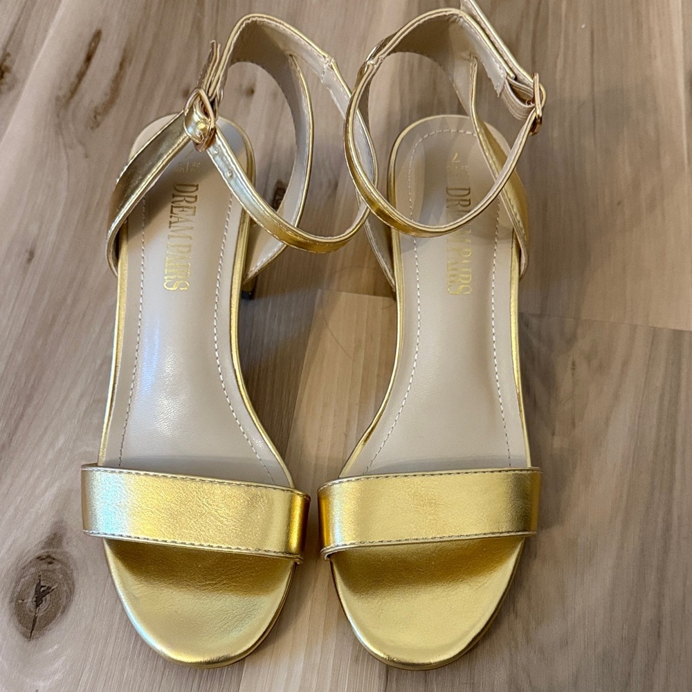 Dream Pairs Shiny Gold Women's Sandals